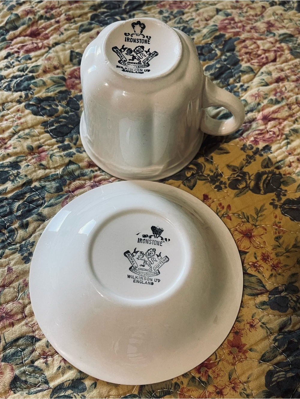 Vintage Wilkinson LTD Royal Staffordshire White Ironstone Cup & Saucer - Picture 2 of 4